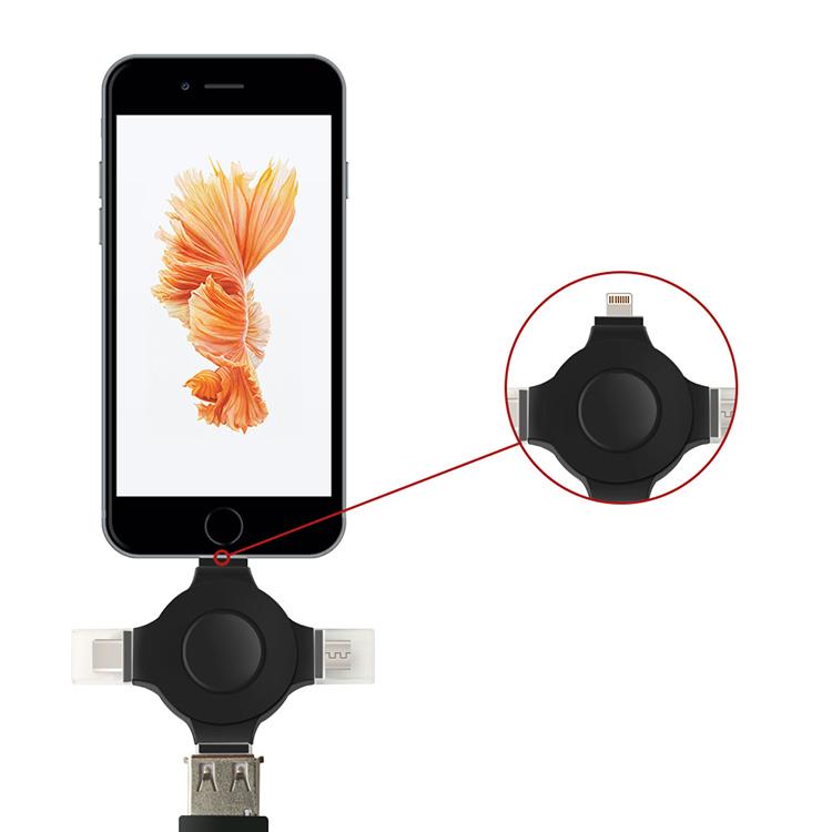 Spinner shape adapter with Micro TypeC lightning connector Spinner shape adapter with Micro TypeC lightning connector