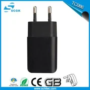 휴대용 2 USB 포트 EU 플러그 벽 충전기