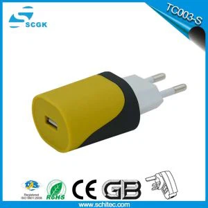 EU 플러그 듀얼 USB 모바일 여행용 충전기 2a