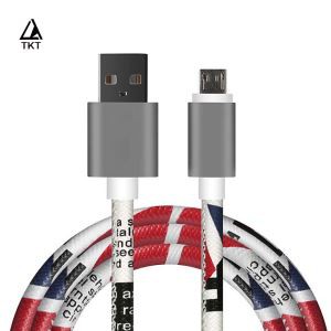 가죽 소재 고품질 데이터 케이블 안드로이드용 USB 충전 케이블