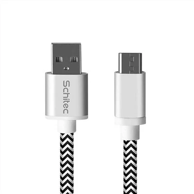 고품질 금속 나일론 브레이드 마이크로 USB 데이터 및 충전 케이블